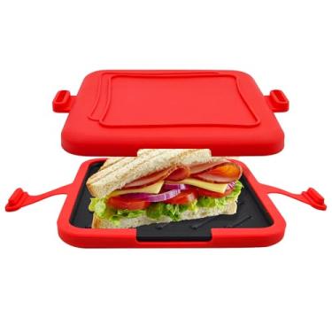 Imagem de Sanduicheira para micro-ondas, torradeira de micro-ondas, sanduicheira, máquina de panini, pode ser lavada na lava-louças, sem eletricidade, sem fio, economia de tempo, rápida, segura para torradas no