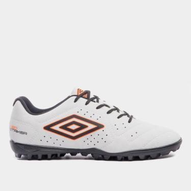 Imagem de Chuteira Society Umbro Neo Striker Unissex, Preto, Laranja, 37