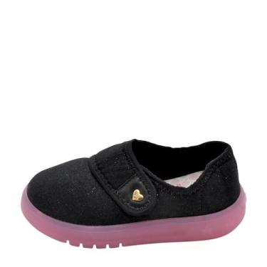 Imagem de Tênis Bebê Molekinha Com Led REF: 2742201 TECIDO GLITTER, Preto, 23