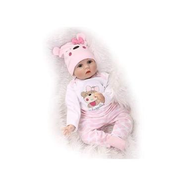 Imagem de Baby Doll Reborn Silicone Soft 55cm, urso realista - Lightbek Official