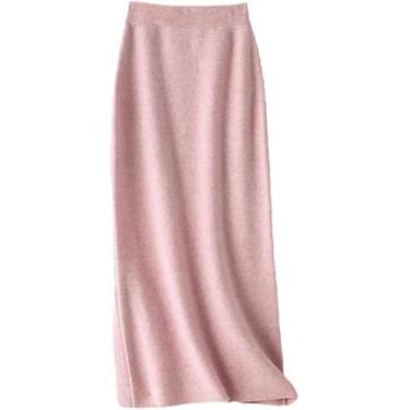 Imagem de Mulheres Inverno Cashmere Malha Saias Longas Para Mulheres De Comprimento Médio Cintura Alta Linha A Saias Femininas Calças De Lã, 2, XXL