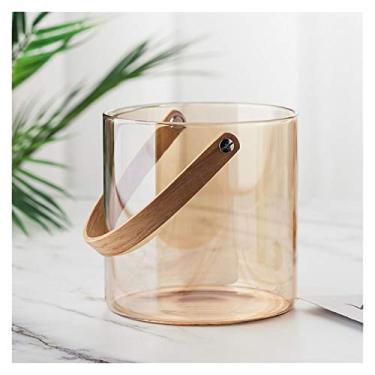 Imagem de Baldes de gelo isolados Balde de gelo de vidro Balde de gelo especial balde de champanhe cerveja balde de gelo vinho com alça balde refrigerador ótimo para bar doméstico refrigerar cerveja cerveja