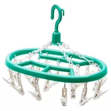 Imagem de Varal Roupa Intima, Varal de Calcinha Redondo, com 18 Prendedores Oval Resistentes Calcinha Meias Máscara Multiuso, 30×21cm