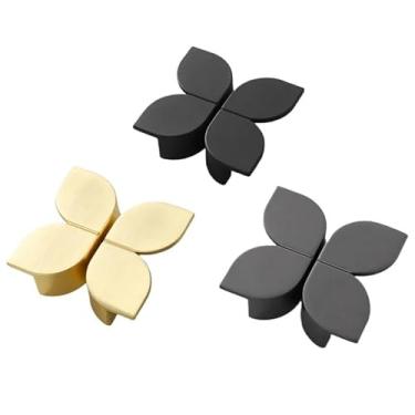 Imagem de CXYFQUUK Puxadores e puxadores de armário de cozinha de liga de zinco puxador de armário de cobre escovado puxador de porta de armário ferragens de móveis 2 peças (6255-botão preto)