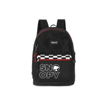 Imagem de Mochila de costas Escolar Juvenil Snoopy Luxo Estampa Xadrez - Luxcel,