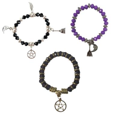 Imagem de Pulseira Wicca Bruxa ou Pentagrama Proteção - Escolha a Cor