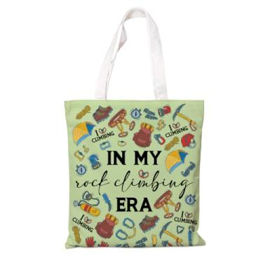 Imagem de Bolsa de lona para amantes de escalada – In My Rock Climbing Era, presente de alpinista, presente para amantes de esportes ao ar livre, sacolas divertidas de algodão para trabalho, compras, viagens