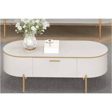 Imagem de Mesa Centro Sala Celena Off White-off White - Dj Móveis