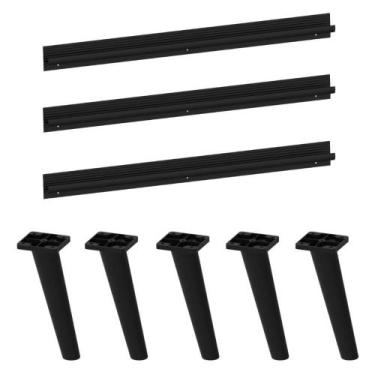 Imagem de Kit 3 Puxadores Com 5 Pés Palito Retrô Para Balcão Cozinha 120cm Venez