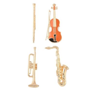Imagem de Ornazy Conjunto de 20 alfinetes esmaltados com tema musical, violino, saxofone, violino, saxofone, para bricolage, acessórios de roupas, presentes de férias