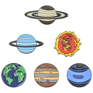 Imagem de UR URLIFEHALL 6 peças 6 estilos esmalte planeta emblemas explorar universo espaço broche lapela alfinetes para roupas jeans chapéu camisa bolsa artesanato mochilas