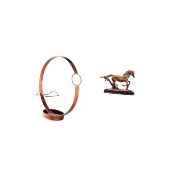 Imagem de Fenteer Elegante Estatueta de Metal para Vinho, Escultura, Cavalo, Estátua, Ornamento Artístico para Mesa E Sala de Estar, Decoração de Casa, Estante, Organiz