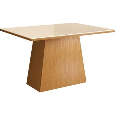 Imagem de Mesa Retangular Zamarchi 143, Canela e Off White 120 cm