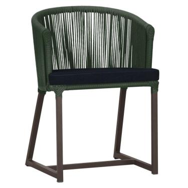 Imagem de Cadeira De Jantar Noronha Alumínio Marrom E12 Trama  Verde