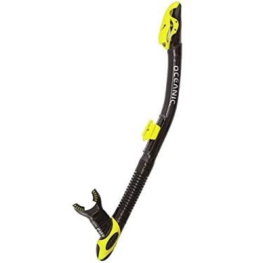 Imagem de (Black/Yellow) - Oceanic Ultra Dry Snorkel Black Tube for Scuba Diving and Snorkelling