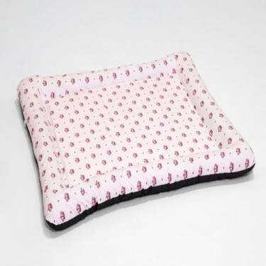 Imagem de Colchonete Pet Quality para Cães, Tecido Tricoline 100% Algodão, Impermeável, Estampa, com Zíper Removível (Rosa Realeza, Grande)