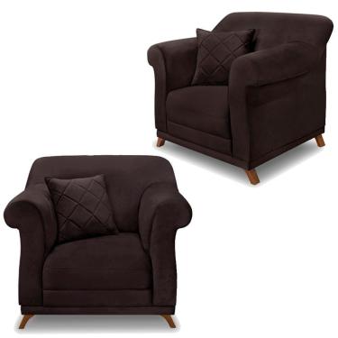 Imagem de Kit 2 Poltronas Decorativas Retro Polo Suede 1102 Ezz 1102