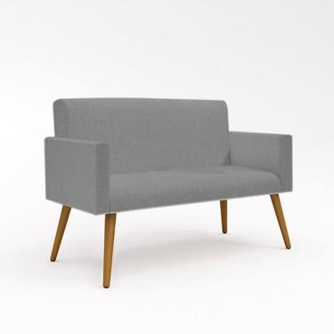 Imagem de Namoradeira Poltrona Decorativa Luxo Tecido Linho Grafite