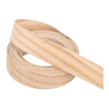 Imagem de PATIKIL Faixa de borda de carvalho vermelho, fita de folheado de madeira de 0,9 cm x 3 m, pré-colada, borda de borda de compensado flexível com adesivo hot melt para restauração de móveis