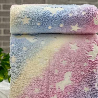 Imagem de Cobertor Solteiro Infantil Shine Brilha No Escuro Unicornio