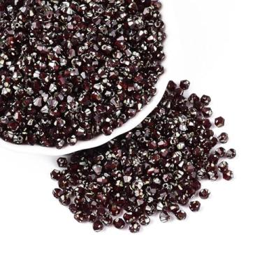 Imagem de 600 peças/50 g 4 mm Bicone Picasso tinta para assar contas de sementes de vidro pequeno mini pônei espaçadores soltos para pulseiras, colar de fabricação de joias, bricolage, suprimentos de artesanato