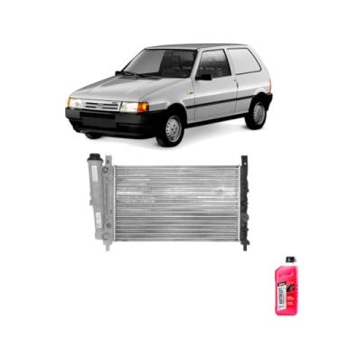Imagem de Kit Radiador Uno 1.5 87/93 C/S Ar + Aditivo Radiador DNK Rosa Concentrado Antirust