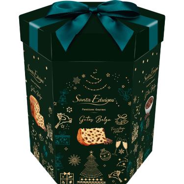 Imagem de Panettone Chocolate Belga Santa Edwiges 908g Caixa Hexagonal Gourmet