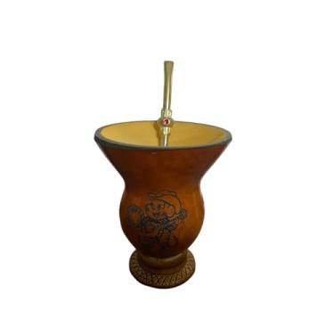 Imagem de Kit Chimarrão Infantil com Cuia em Porongo e Bomba de Metal (Masculino)