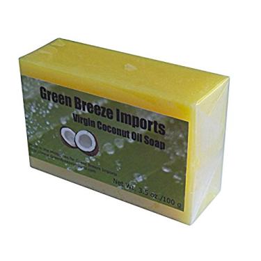 Imagem de Green Breeze Imports Sabonete natural de óleo de coco virgem Aloe Vera (pacote com 4)