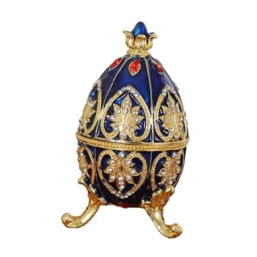Imagem de oshhni Caixa de Ovos de Páscoa em Esmalte, Caixa de Joias em Metal Esmaltado, Objeto de Colecionador, Artesanato, Lembrança, Ornamento de Mesa, Decoração de, Azul