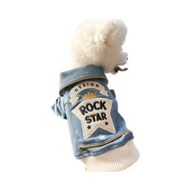 Imagem de Jaqueta Bordada Azul Para Cães E Gatos, Roupas Elegantes Para Animais 