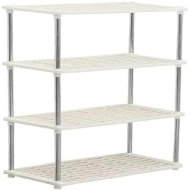 Imagem de Estante de Organização Doméstica com 4 Prateleiras, Branca, Simples, para Casa
