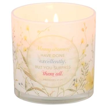 Imagem de Dicksons Vela cristã inspiradora suavemente perfumada com tempo de queima de 50 horas 368 g cera de soja duplo algodão pavio floral muitas mulheres