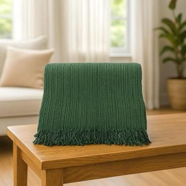 Imagem de Manta para Sofá King Luxo Decorativa Algodão - Cobertor de Sofá Elegante para Sala e Quarto (POP 2,20mX1,50m VERDE MESCLADO)