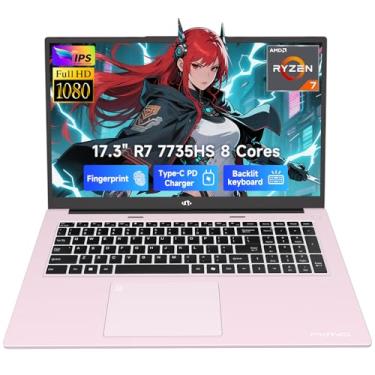 Imagem de NIMO 17.3" Gaming-Laptop, Ryzen 7 7735HS (8C/16T, Beats i7-12650H) 16GB DDR5 RAM 512GB SSD Computer with Radeon 680M, 100W Type-C Charger, Wi-Fi 6E, 58Wh Battery, Fingerprint, Backlit Keyboard