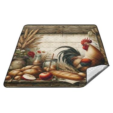 Imagem de Joitme Cobertor de acampamento marrom rústico para cozinha, cobertores de estádio, cobertor grande para piquenique ao ar livre