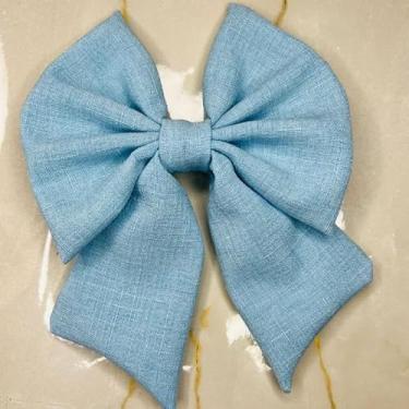 Imagem de Laço de Cabelo Feminino com Bico de Pato Adulto Acessório de Moda em para Penteados (AZUL BB LAÇO,ADULTO)