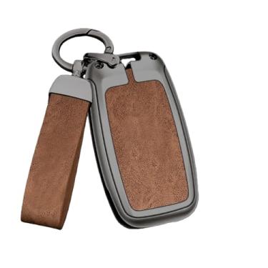 Imagem de Capa de couro para chave de carro de liga de zinco compatível com Kia Carens Ceed Rio 3 Sportage Optima Sorento Cerato Soul Forte Seltos Sid K2 K3(C-gun brown)