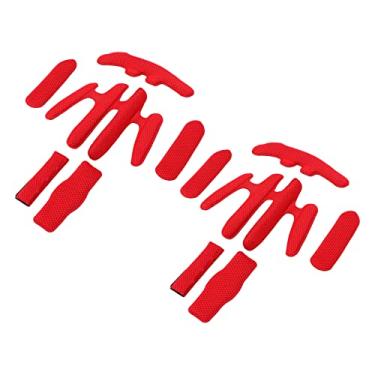 Imagem de Leapiture 2 conjuntos de kit de acolchoamento de capacete de bicicleta, forro de capacete de bicicleta, esponja de pressão quente com laço de gancho estável para andar de (Vermelho)