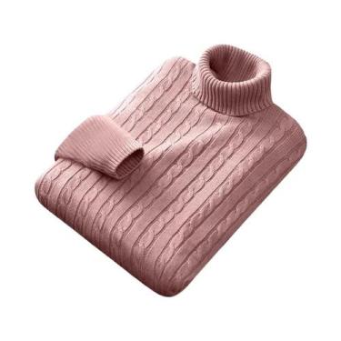 Imagem de Suéter Masculino De Tricô Gola Alta Leve E Quente Para Outono/Inverno,