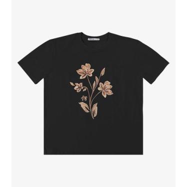 Imagem de T- Shirt Feminina Meia Malha Endless Preto, G, Preto