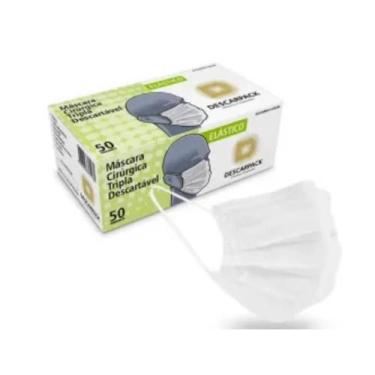 Imagem de Mascara tripla com elastico com clips nasal caixa c/50 - descarpack