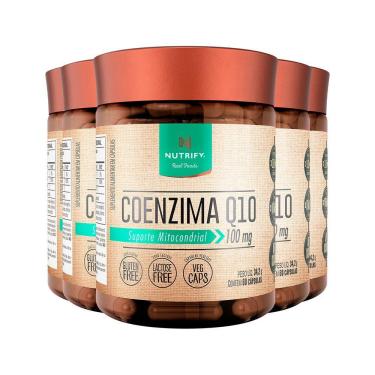 Imagem de Kit 5 Coenzima Q10 + Vitamina E Nutrify 60 Cápsulas