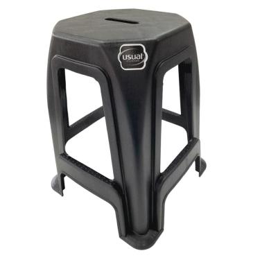 Imagem de Banqueta Nova de Plástico - Preto - 1089 - Usual Utilidades