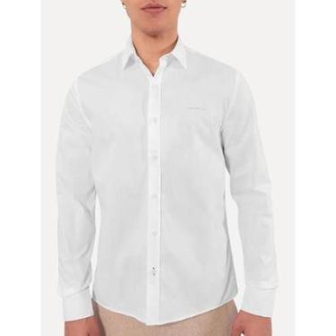 Imagem de Camisa Calvin Klein Jeans Regular Plain Grey Logo Branca-Masculino