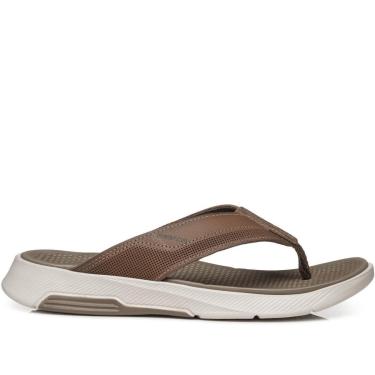 Imagem de Chinelo Pegada Masculino em Couro Caqui 134701-07-Masculino