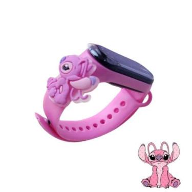 Imagem de Relógio Infantil Feminino Angel Stitch Analógico Resistente à Água Ros