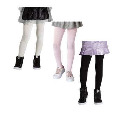 Imagem de Kit 3 Meia calça Infantil menina meia calça Infantil kids festa frio a