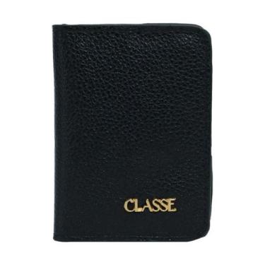 Imagem de Carteira feminina classe couro slim porta cartões, Preto