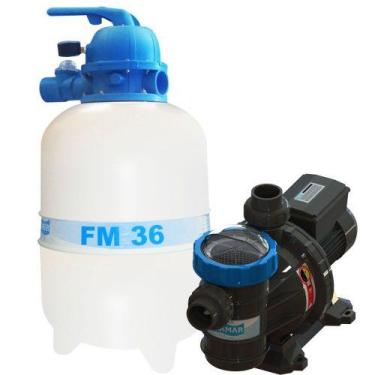 Imagem de Kit Filtro FM-36 e Bomba 1/3cv BMC-33 Mono p/ piscinas de até 40 mil l